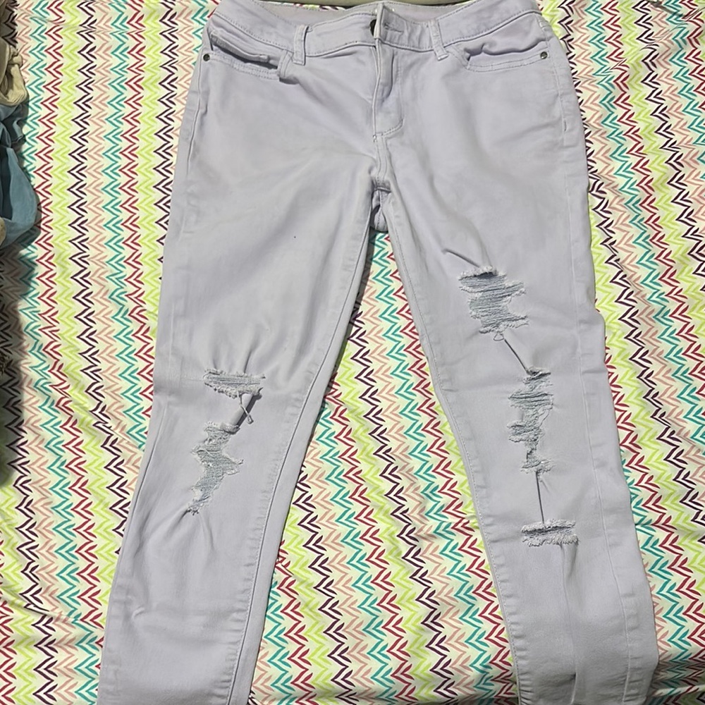 a.n.a Lilac Distressed Jeans